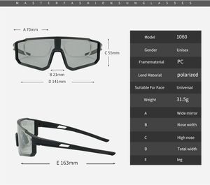 Occhiali Sportivi di Alta Qualità per Uomo e Donna, Occhiali da Sole Polarizzati Fotocromatici UV400 per Ciclismo e Baseball, Logo Personalizzabile - Product Image 2