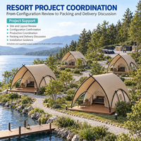 Tente de glamping indienne de luxe ignifuge, protection UV, PVC 850g, villa de villégiature imperméable pour hébergement hôtelier FY-1