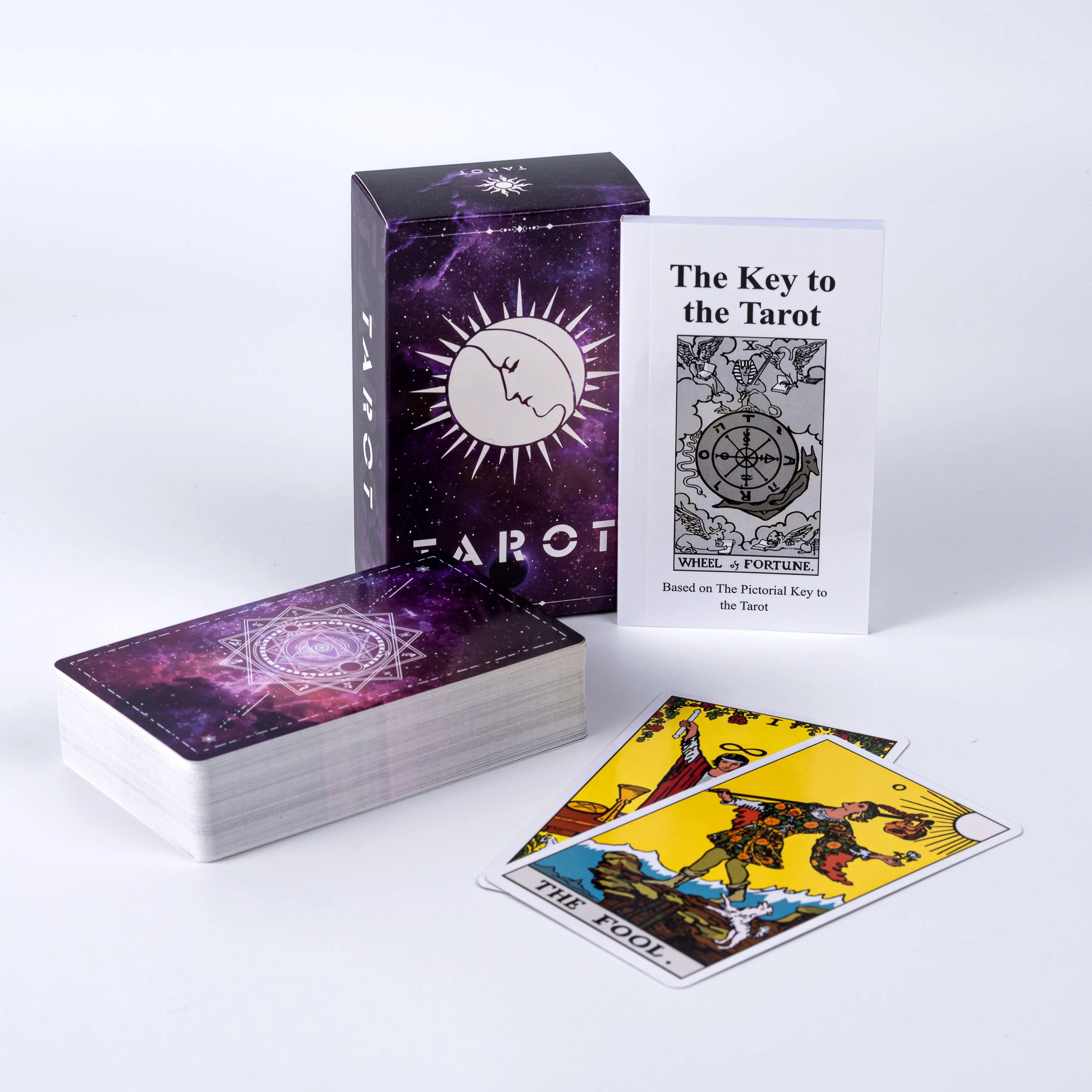 Vente en gros de Offre Spéciale cartes de tarot en papier anglais de haute qualité personnalisées OEM jeu de cartes oracle carte de tarot avec guide