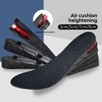 Semelles Confortables Rehaussantes 3/5/7/9CM pour Hommes et Femmes, Longueur Complète, Multi-Couches PU/Velours, Inserts à Coussin d'Air, Soutien de la Voûte Plantaire, Anti-Choc