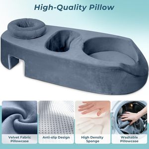 Cojín <span class=keywords><strong>de</strong></span> masaje para <span class=keywords><strong>embarazo</strong></span> con reposacabezas, soporte prenatal <span class=keywords><strong>de</strong></span> cuerpo completo, para aliviar el dolor lumbar, almohada <span class=keywords><strong>de</strong></span> maternidad en forma <span class=keywords><strong>de</strong></span> U para cirugía mamaria - Product Image 2