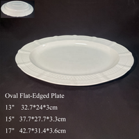 Élégante Assiette Rectangulaire en Porcelaine Blanche Gaufrée à Bordure Dentelle, Vaisselle en Céramique pour Salades et Plats Ovales, Idéale pour Fêtes et Mariages