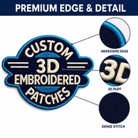 Écussons thermocollants en tissu brodé 3D écologiques avec logo personnalisé, formes irrégulières, pour vêtements, chapeaux et vestes
