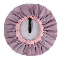 Bonnet de bain imperméable d'été, monocouche, réglable, couleur unie, en tissu polyester imperméable, pour la douche.