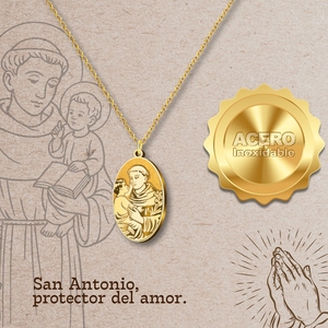Saint Anthony acciaio inossidabile bella collana pendente vergine icona cattolica per gli uomini e le donne - Product Image 5