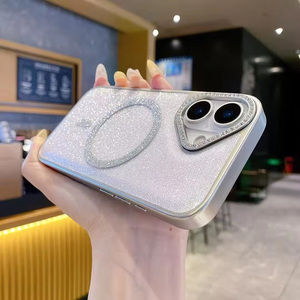 Funda de Teléfono con Carga Inalámbrica Magnética, Diseño de Cielo Estrellado Galvanizado de Lujo, con Incrustaciones de Diamantes, para iPhone 17 Pro Max 16 15 14 - Product Image 6