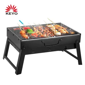 KEYO便携式烧烤炉户外13英寸不锈钢折叠木炭桌面便携式烧烤炉