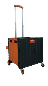 Carrito rodante plegable de gran capacidad de fábrica con 4 ruedas, carrito de compras plegable de plástico, carros de compras manuales ajustables - Product Image 4