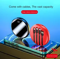 Chargeur portable 20000mAh avec câbles intégrés, mini batterie externe de poche, batterie USB C rapide compatible avec IPhone,Android