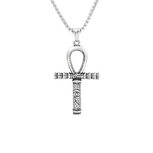yunnique Ancient Egyptian Ankh Pendant Stainless Steel Men's Necklace <b>Cross</b> Shape Jewelry Gift - Product Image 5