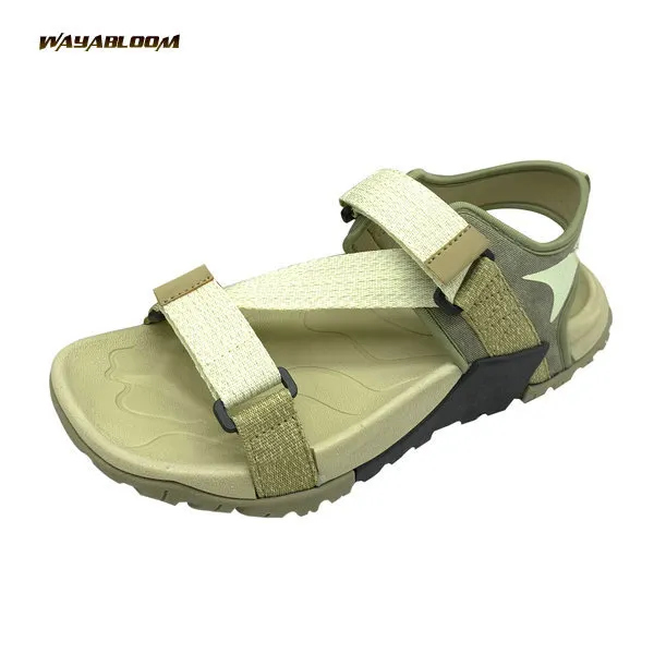 Sandal anyaman pria dewasa sepatu sandal Trekking pantai olahraga luar ruangan sepatu keselamatan musim panas EVA ringan nilon ODM OEM