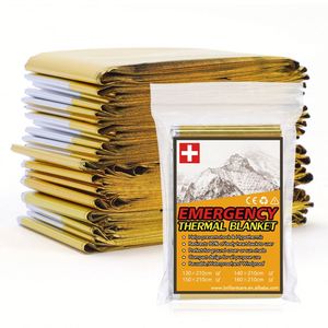 Couverture de survie légère en Mylar pour l'extérieur, imperméable, argentée, pour situations d'urgence, couverture thermique, logo personnalisé - Product Image 3