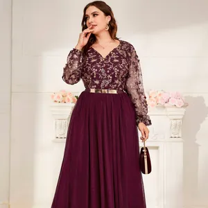 Factory 2022 Spring Plus Size Women Maxi Dresses Large Luxury Designer Chic Elegant Oversized Long Muslim Evening Party Clothing