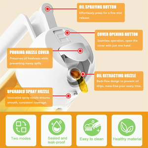 2-in-1 Glass Oil Dispenser and Sprayer Oil Sprayer Bottle Air for Fryer <b>BBQ</b> Salad Glass Oil Sprayer for Cooking - Product Image 6