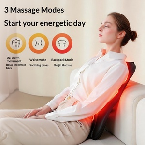 Bantal Pijat <span class=keywords><strong>Shiatsu</strong></span> Punggung Penuh dengan Pemanas, Alas Kursi Pijat Elektrik untuk Relaksasi Otot di Rumah dan Kantor - Product Image 5
