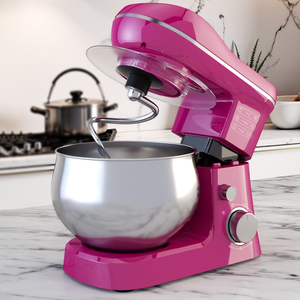 Batteur sur socle électrique planétaire de qualité supérieure 5L avec bol mélangeur en acier inoxydable, 6 vitesses, tête inclinable, pour usage domestique en cuisine - Product Image 2