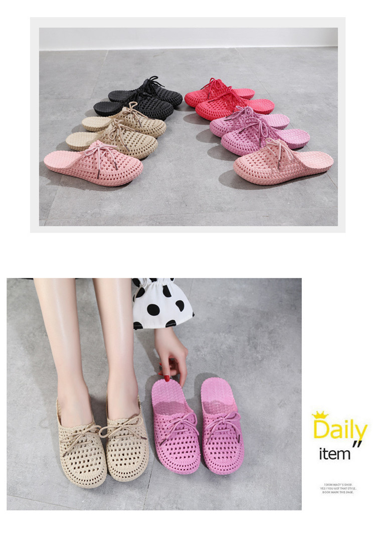 Women Lace Slippers Hole Shoes Ladies EVA Slides Footwear Outdoor Summer Sandals Slipper