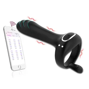 Erwachsene vibrierende Bälle Bilder Silikon Kondom sexuelle Produkte männliche Sexspielzeug Verzögerung Spray Vibrator für Frauen Männer Paar Penis ring