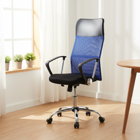 Chaise de bureau ergonomique à dossier haut pivotante avec base en métal, hauteur réglable, chaise de bureau pour le lieu de travail