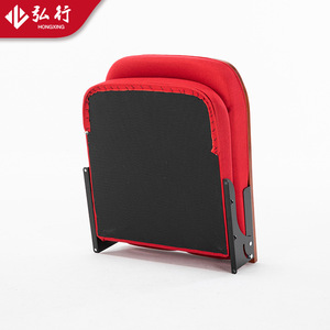 เก้าอี้โรงหนังพับได้ Hongxing สีแดง หุ้มเบาะผ้า โครงเหล็ก สำหรับหอประชุม - Product Image 1