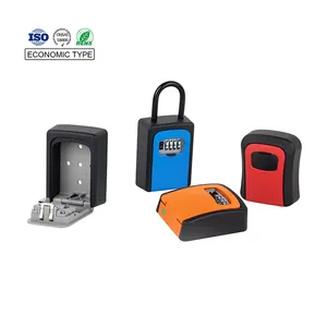 Long Shackle 4 Digital Wall Mount Colorful Safe Key Box Safty Key Box Combination Padlock Lockbox For Keys