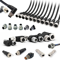 M12 Rundsteckverbinder-Set A B D X Kodiert 3/4/5/8/12 Pin Stecker Buchse, IP67 Wasserdichter Industrieller Signal- und Stromstecker für Automatisierung