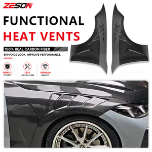 Ailes avant ventilées en fibre de carbone véritable style VE pour BMW Série 3 G20 G28 LWB 330i M340i Berline, panneau d'aile brillant en 2 parties, 2019+ - Product Image 5