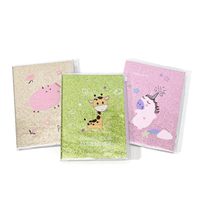 Carnet à paillettes Kawaii, couverture scintillante avec animaux de dessin animé (porc, girafe, licorne), pages lignées, fournitures scolaires pour enfants et filles