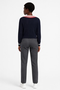 Custom OEM &amp; ODM Women Sweater Ribbed Knit Long Sleeve V-Neck Preppy Autumn Winter <strong>Christmas</strong> Polyester <strong>Jumper</strong> Tops Ropa De Mujer - Product Image 2