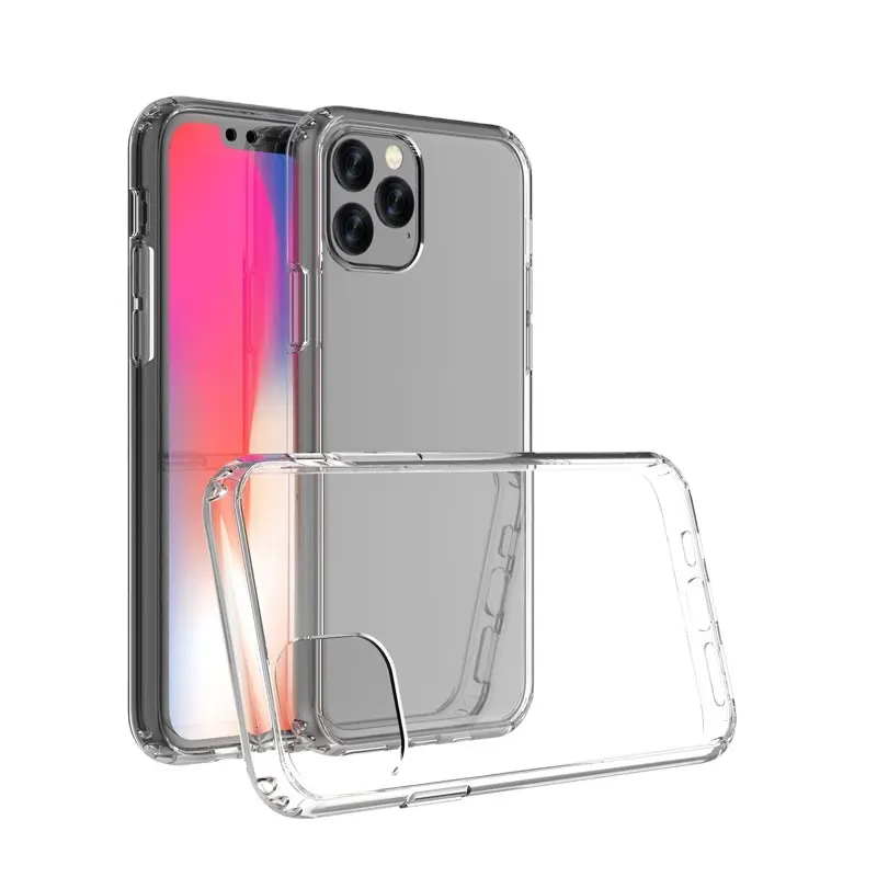 Transparent combo phone case for new iphone 11 with anti-collision corners clear soft tpu and pc combo cellphone case