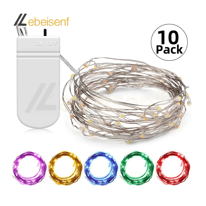 10 Pack 1M 2M 3M 5M LED Fairy Light Mini Christmas Light filo di rame String Light lampada da notte impermeabile per la parte della ghirlanda di nozze