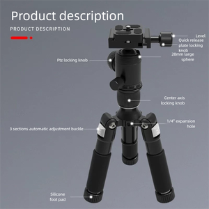 Mini trípode de escritorio Trípode de cámara de aluminio de 20 "con cabeza de bola de 360 ° Placas QR tipo <span class=keywords><strong>Arca</strong></span> para videocámara de cámara DSLR - Product Image 3