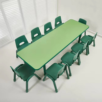 Ensemble table et chaises pliantes en plastique coloré et moderne, écologique, pour enfants, idéal pour la gym