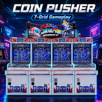 Machine d'arcade personnalisée OEM/ODM pour parcs d'attractions, construite comme un jeu de poussée de pièces avec une qualité stable et un système d'alimentation en pièces.