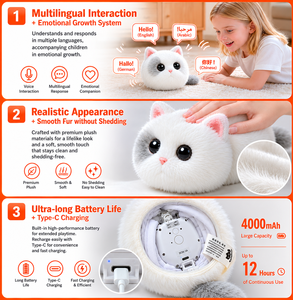 Giocattolo di <span class=keywords><strong>Peluche</strong></span> AI Personalizzato, Gatto <span class=keywords><strong>Parlante</strong></span> Elettronico AI per Bambini, Regalo di Natale, Fornitore all'Ingrosso - Product Image 2