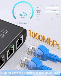 Nouveau répartiteur réseau Gigabit avec commutateur LAN à deux connexions qui permet l'accès du routeur à Internet simultanément - Product Image 6