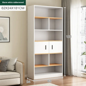 Gabinete de celosía contra la pared de alta calidad, estantería para el hogar, sala de estar simple, estante de almacenamiento de libros de madera para niños con cajón - Product Image 4