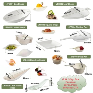 ECO JFB 2025 OEM High Quality Biodegradable Sugarcane Bagasse Sauce Dish <strong>Plate</strong> Food Tasting <strong>Disposable</strong> <strong>Plates</strong> - Product Image 4