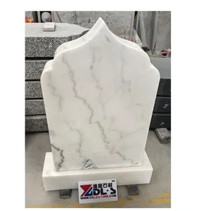 China Guangxi White Marble Grave Slab Memorial Tombstone Monument Upright Headstone Prices