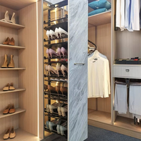 UZIA-12Z-14.5 Meuble à chaussures coulissant, étagère à chaussures multi-niveaux en acier allié, range-chaussures pour escalier domestique