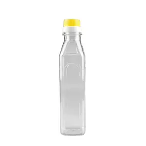 Speiseöl flaschen aus Kunststoff Benutzer definiertes Logo 350ml Klare runde Form Heiße Sauce Oliven kochen Kunststoff PET-Schraub verschluss flasche