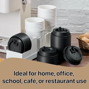 Gobelet en papier biodégradable de 12 oz avec couvercle, personnalisable, blanc, pour café, disponible en 8 oz, 10 oz, 12 oz, 16 oz, pour boissons - Product Image 3