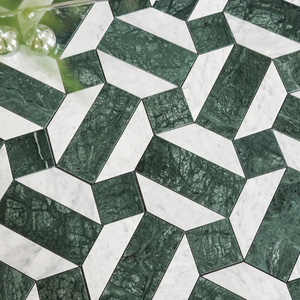 Mosaico in <span class=keywords><strong>Marmo</strong></span> Verde Scuro per Rivestimenti Interni di Hotel, Scuole, Ospedali e Piscine, Soluzione di Design Grafico - Product Image 4