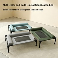 Meow Knight Lit pour chien surélevé universel quatre saisons, détachable, lavable, respirant, en tissu maillé, anti-humidité, rembourré en coton PP