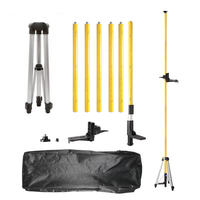 Tige de niveau laser de 4.2m réglable en hauteur télescopique en aluminium support de trépied support de levage support de tige d'extension pour niveau laser