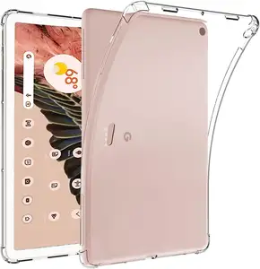 Crystal Clear Soft TPU Tablet Covers Cases For Google Pixel Tablet 2023 10.95 inch Ultra Slim Thin Air Bags Bumpers Protective