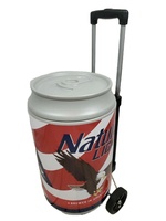 Glacière en plastique HS 5 gallons, glacière en plastique en forme de canette de bière ou de vin, seau à glace avec poignée et roues, glacière pour Ou