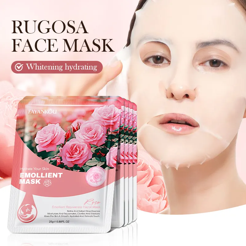 OEM FAYANKOU Großhandel koreanische Rose feuchtigkeitsspendende Gesichtsmaske Blatt Pflanzenextrakte feuchtigkeitsspendende nahrungsvolle Gesichtsmaske