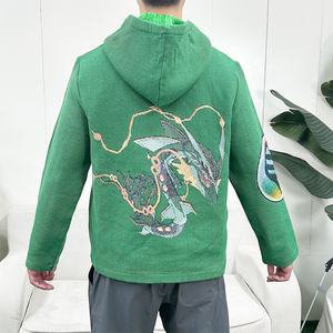 LOW quantité minimale de commande Sweat à capuche en tapisserie anime personnalisable Yarn Dyed Tapestry Design Poke Z Mon Hoodie pour hommes - Product Image 1