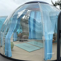 Tente dôme moderne en PC détachable à 360 degrés, intérieur/extérieur, maison à bulles pour le glamping, salle de bain et cuisine d'hiver